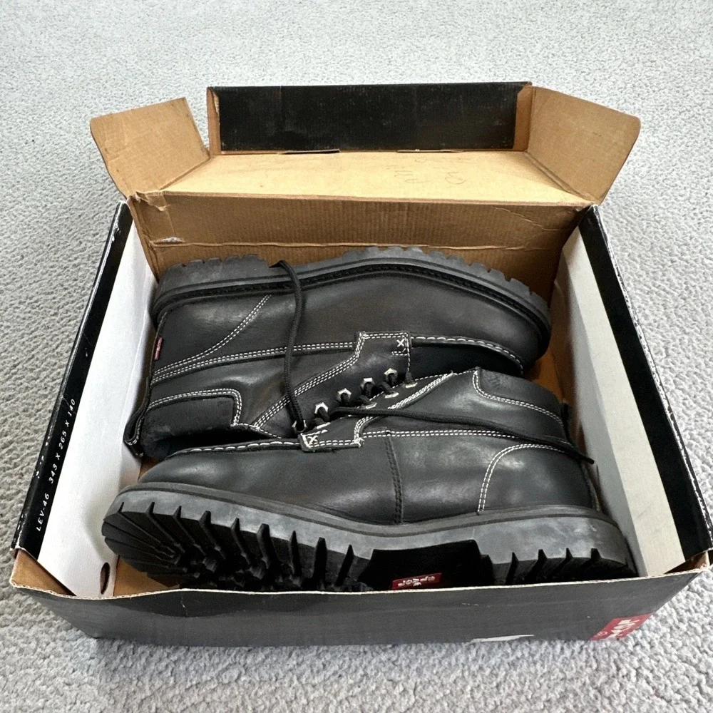 Levi's Pitt 3/4 Boots Men 11 Black Ankle Combat Chukka Hiking Outdoor Shoes